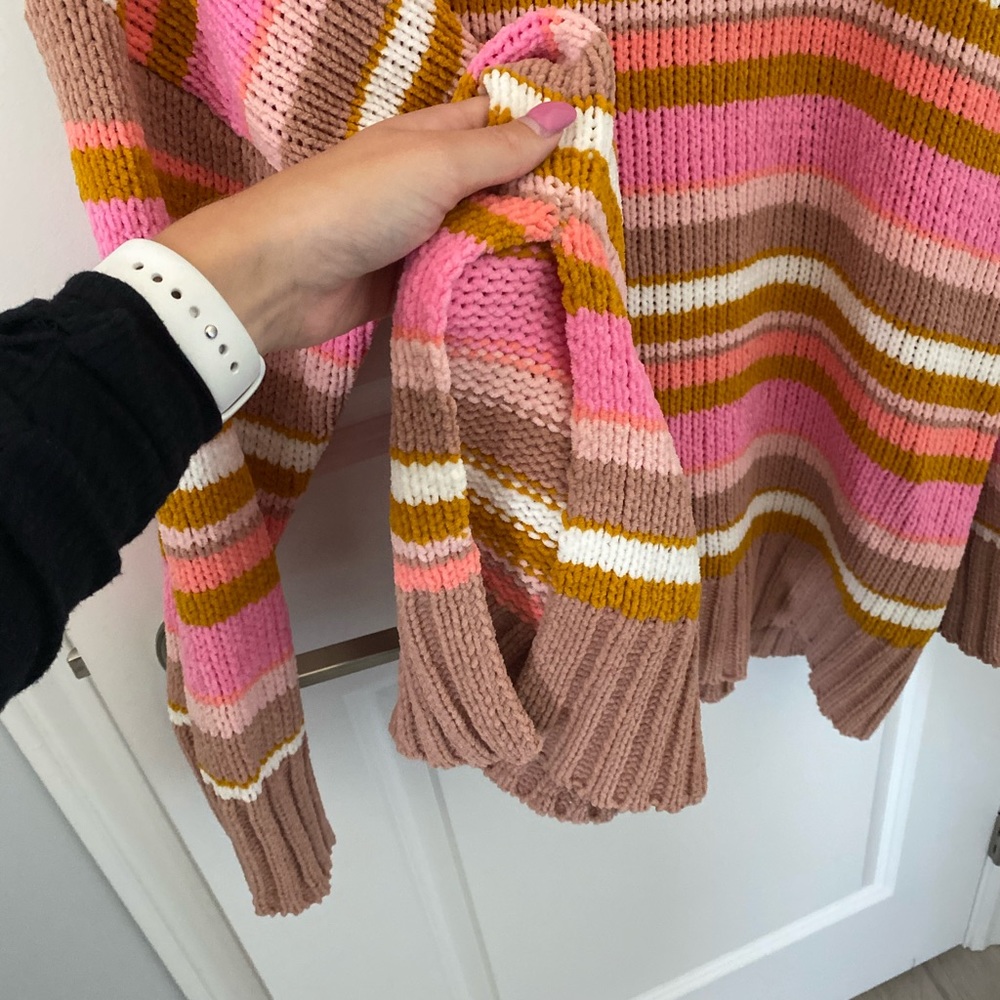 Aerie Striped Chenille Turtleneck Sweater - Picture 5 of 7